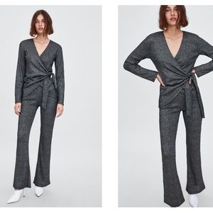 ZARA ✨NWT✨ Sparkle Ribbed Trousers